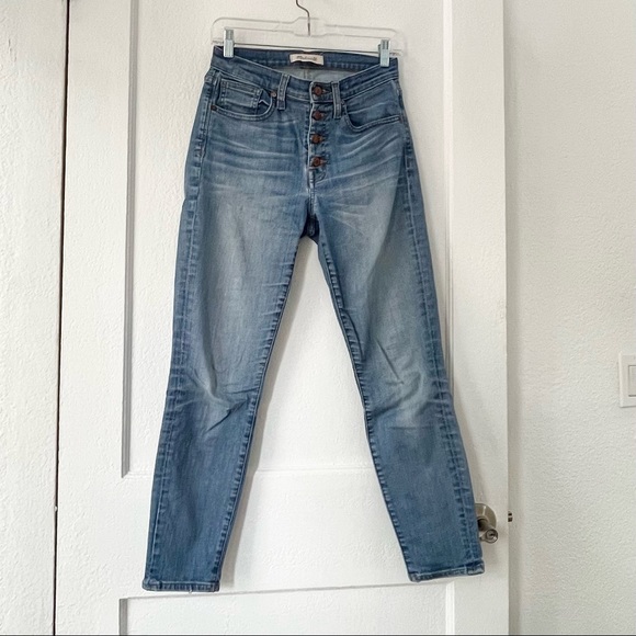 Size 26 Madewell Cropped High-Rise Skinny Jeans With Button Fly - Picture 2 of 4